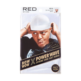 KISS - RED POWER WAVE EXTREME SILKY DURAG WHITE