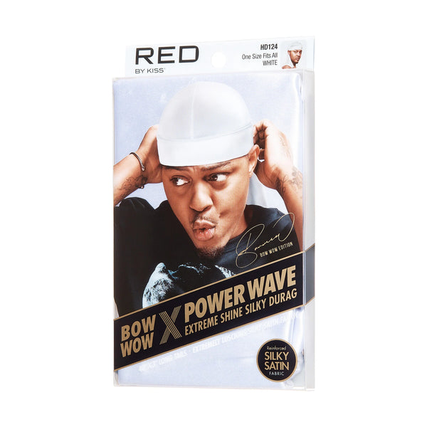 KISS - RED POWER WAVE EXTREME SILKY DURAG WHITE