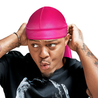 KISS - RED POWER WAVE EXTREME SILKY DURAG PINK