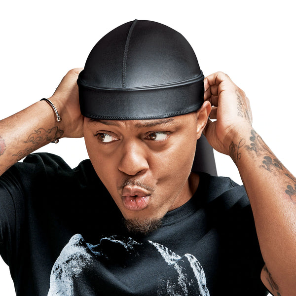 KISS - RED POWER WAVE EXTREME SILKY DURAG CHARCOAL GRAY
