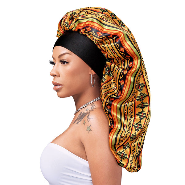 KISS - RED SILKY BONNET BRAID ASSORTED LEO AZTEC
