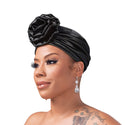 KISS - RED LUXE SILKY TOP KNOT TURBAN BLACK