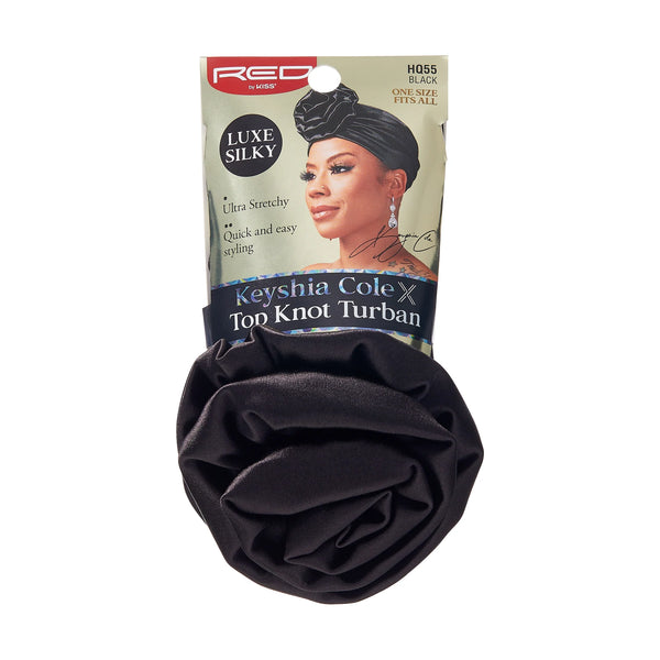 KISS - RED LUXE SILKY TOP KNOT TURBAN BLACK