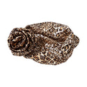 KISS - RED LUXE SILKY TOP KNOT TURBAN LEOPARD