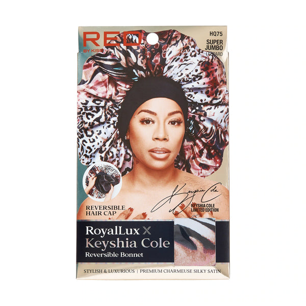 KISS - RED ROYALLUX REVERSIBLE BONNET SUPER JUMBO LEOPARD