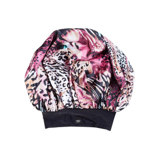 KISS - RED ROYALLUX REVERSIBLE BONNET SUPER JUMBO LEOPARD