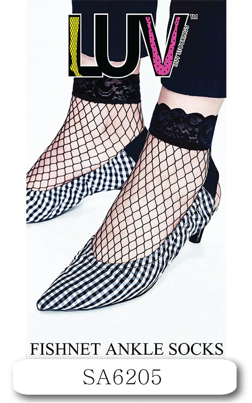 CCDC - LUV Fishnet Ankle Socks BLACK SA6205