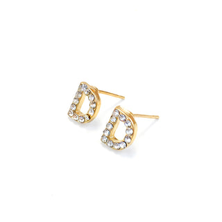 C&L - FAB Gold Stone Initial Earring