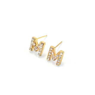 C&L - FAB Gold Stone Initial Earring