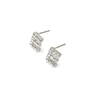 C&L - FAB Silver Stone Initial Earring