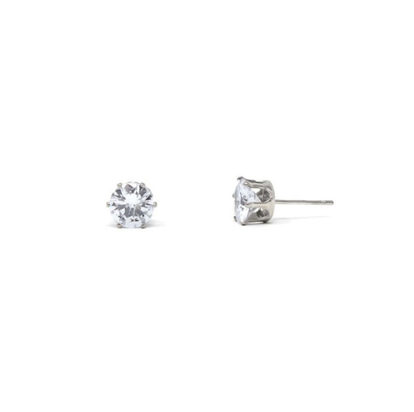 C&L - Silver Stainless CZ Stud Earrings (SR7)