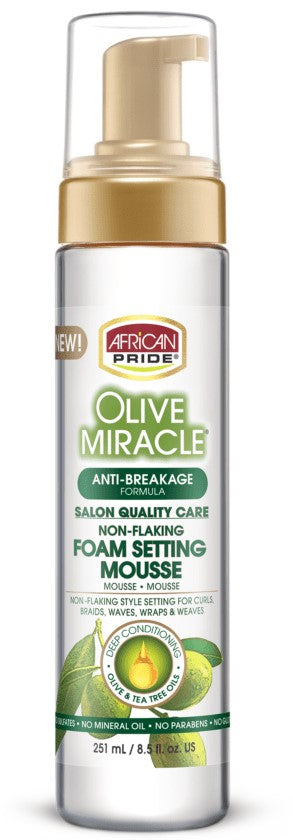 African Pride - Olive Miracle Non-Flaking Foam Setting Mousse