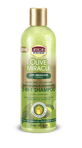 African Pride - Olive Miracle Moisturizing & Detangling 2-In-1 Shampoo