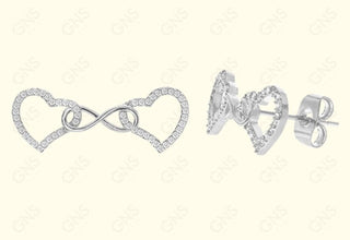GNS - Silver Infinity Double Hearts Earrings (CZ151S)