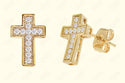 GNS - Gold Cross Earrings (CZ107G)