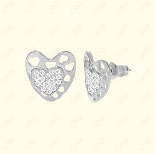 GNS - Silver Heart Earrings (ET424S)
