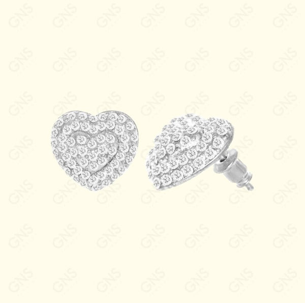 GNS - Silver Heart Earrings (ET432S)