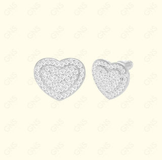 GNS - Silver Heart Earrings (ET431S)