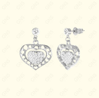 GNS - Silver Heart Earrings (ET452S)