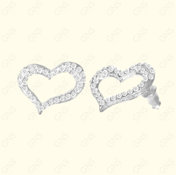 GNS - Silver Heart Earrings (ET436S)