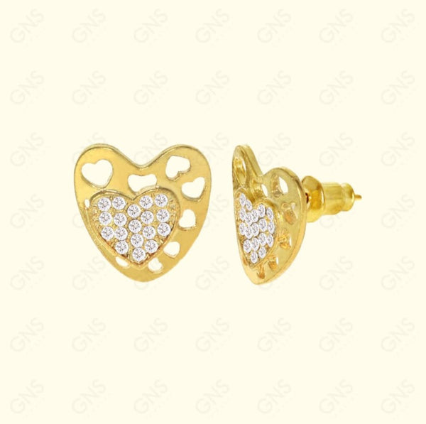 GNS - Gold Heart Earrings (ET424G)