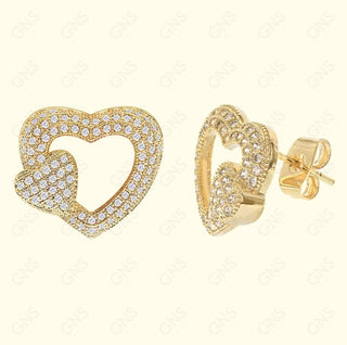 GNS - Gold Heart Earrings (CZ152G)
