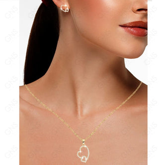 GNS - Gold Heart Earrings (CZ157G)