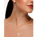 GNS - Gold Cross Earrings (CZ057G)