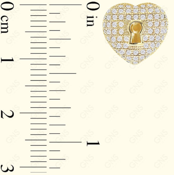 GNS - Gold Lock Earrings (CZ154G)