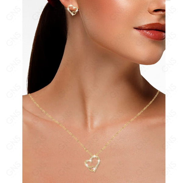 GNS - Gold Heart Earrings (CZ144G)