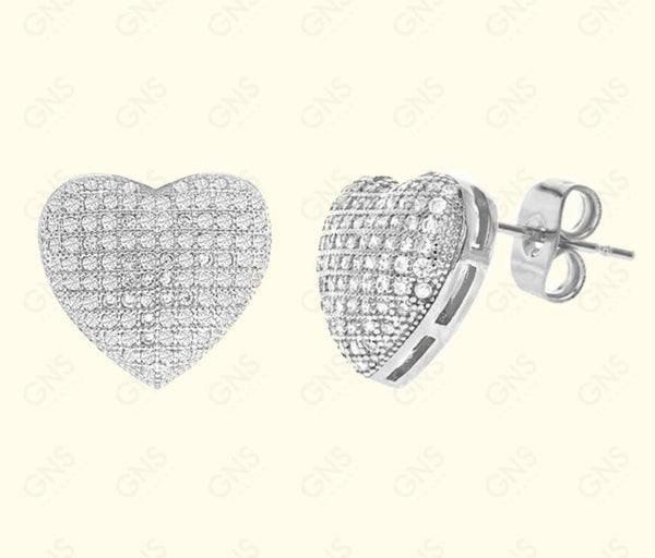 GNS - Silver Heart Earrings (CZ146S)