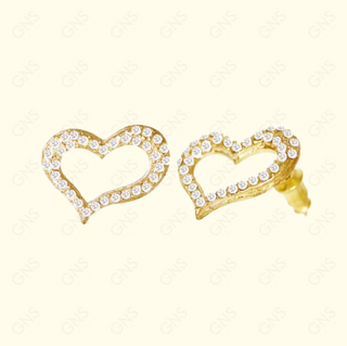 GNS - Gold Heart Earrings (ET436G)