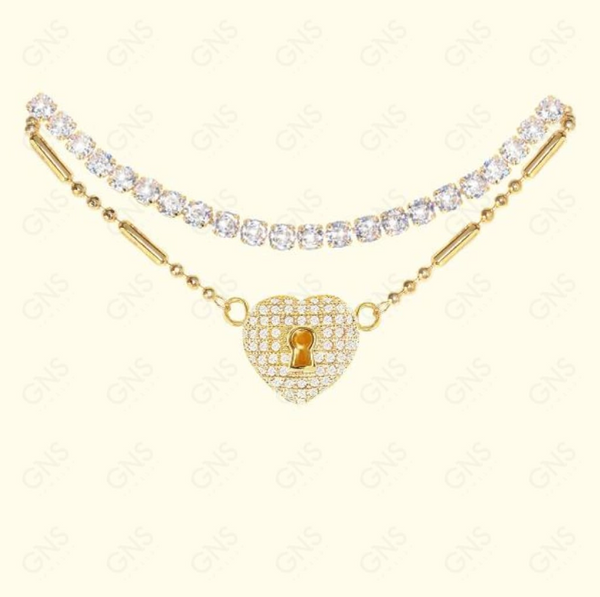 GNS - Heart Gold Bracelet (CZB63G)