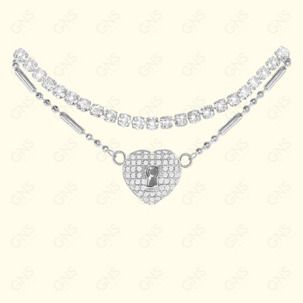 GNS - Heart Silver Bracelet (CZB63S)