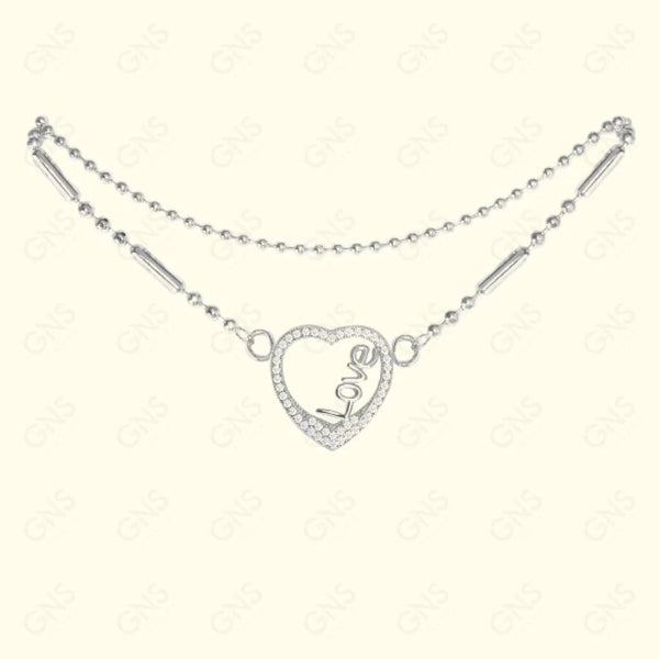 GNS - Heart Silver Anklet (CZA73S)