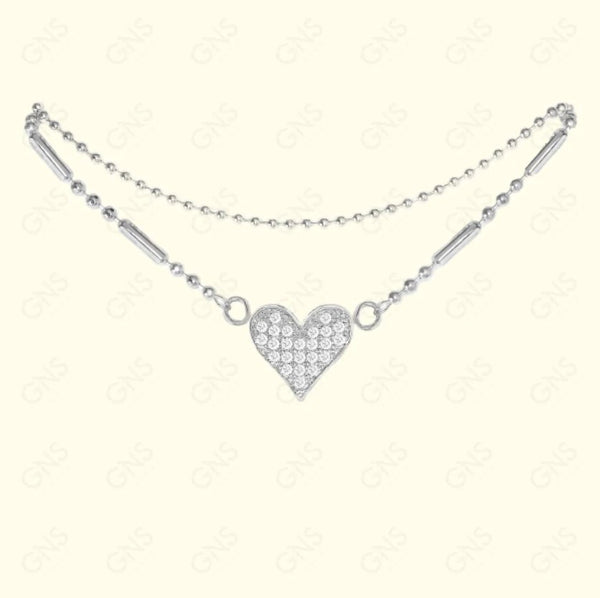 GNS - Heart Silver Anklet (CZA08S)