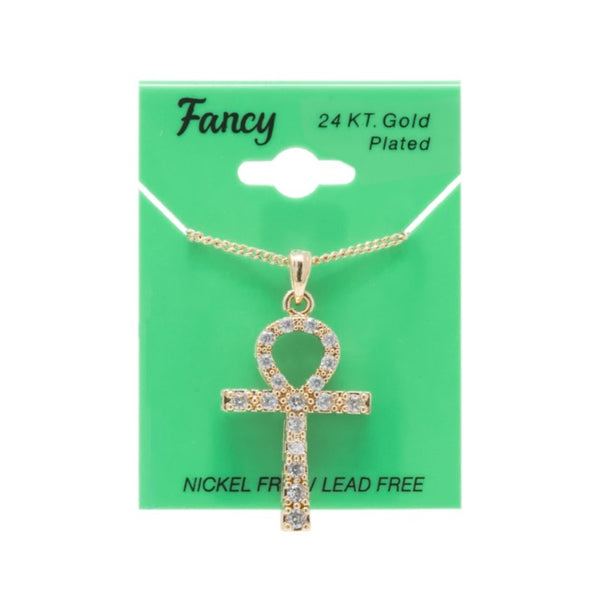 C&L - FANCY GOLD SYMBOL OF LIFE CHARM NECKLACE (PNG7)