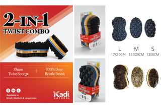 Kadi Natural - 2-N-1 Twist Combo Brush
