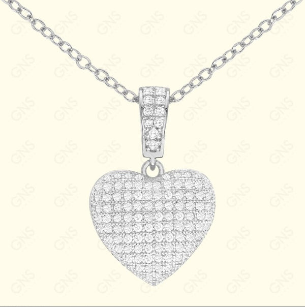 GNS - Silver Heart Necklace (CZN25S)