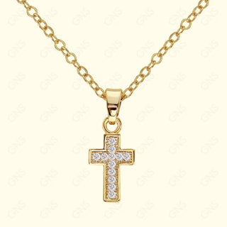 GNS - Gold Cross Necklace (CZN01G)