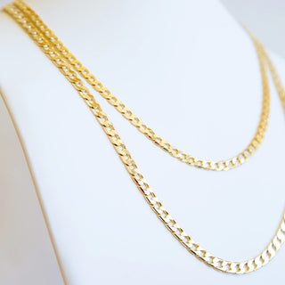 Joy Jewelry - Gold Necklace Chain Cuban Dia Cut 4mm 20