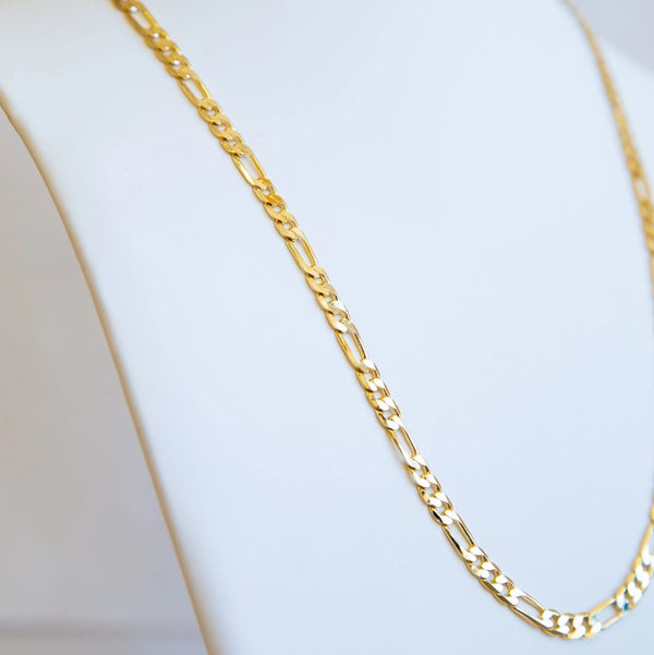 Joy Jewelry - Gold Necklace Chain Figaro Dia Cut 4mm 18