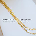 Joy Jewelry - Gold Necklace Chain Figaro Dia Cut 5mm 20