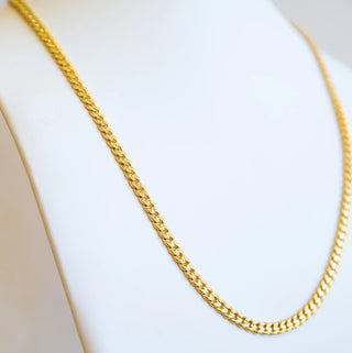 Joy Jewelry - Gold Necklace Chain Cuban Textured 5mm 24