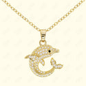 GNS - Gold Dolphin Necklace (CZN14G)