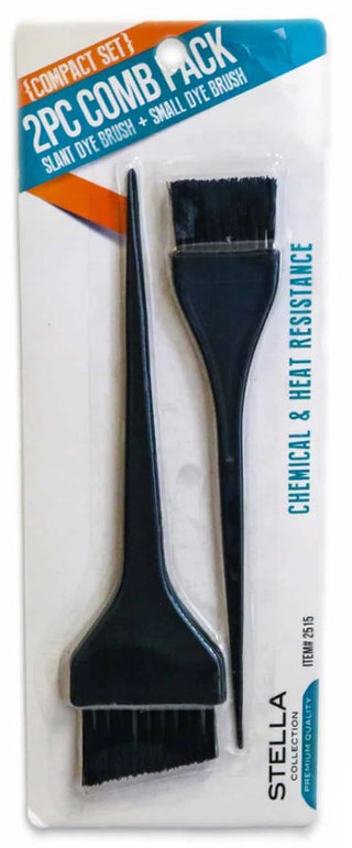 STELLA COLLECTION - 2PC Comb Pack Slant Dye Brush + Small Dye Brush