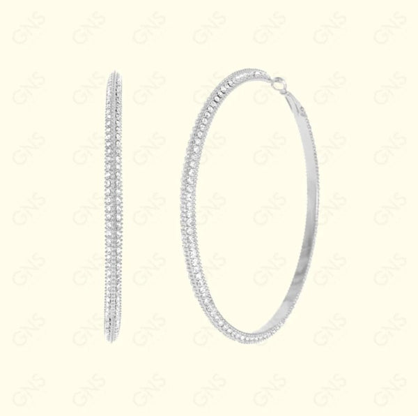 GNS - Silver Hoop Earrings (EH008S)