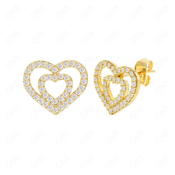 GNS - Gold Heart Earring (CZ507G)