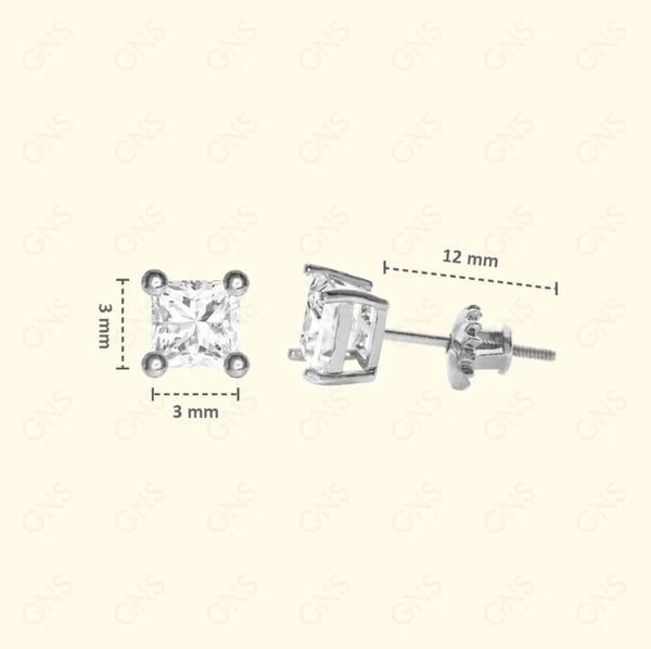 GNS - Silver Square Earring (CUSS3S)