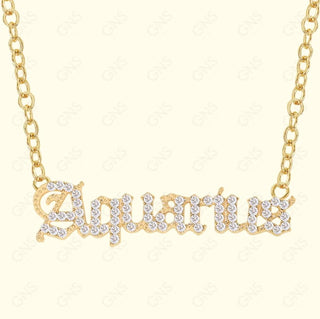 GNS - Gold Zodiac Necklace Aquarius